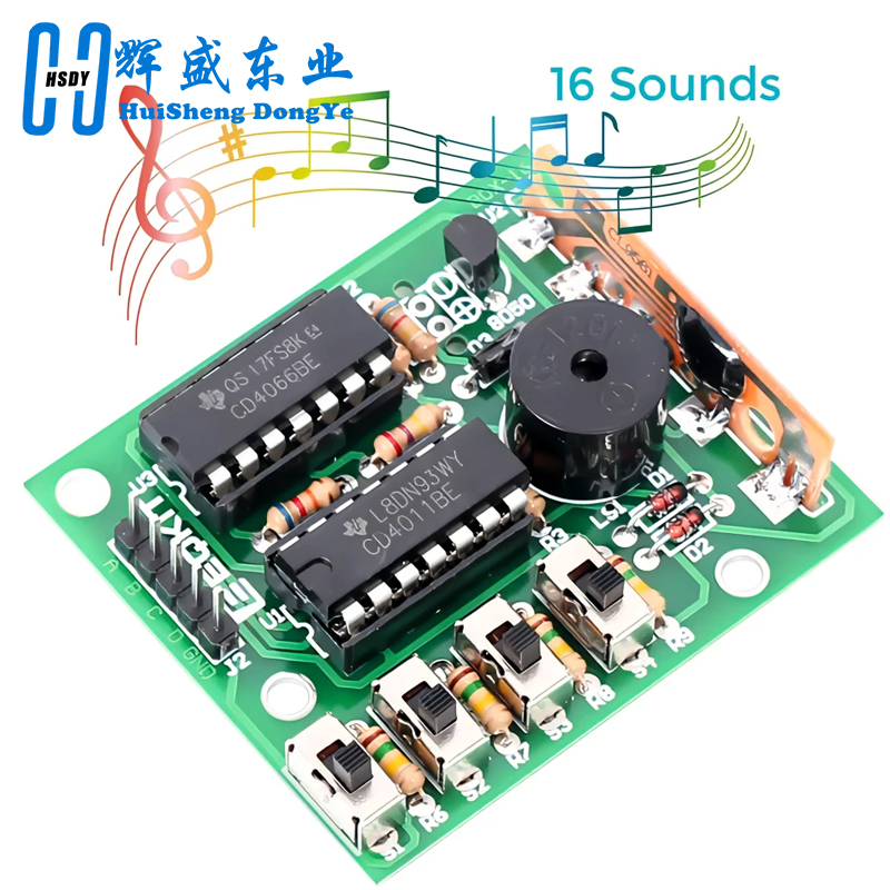 Line Follower Robot - 16 Müzik Ses Kutusu BOX-16 Kurulu