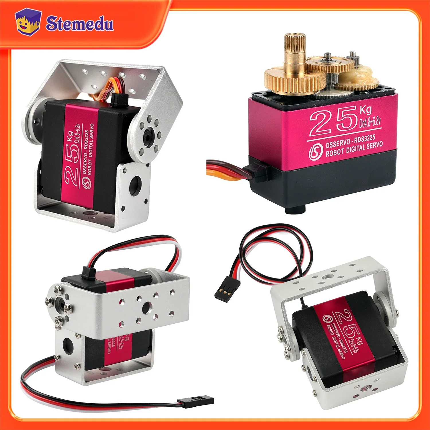 Robot Arm Metal - 25 KG Robot Dijital Servo Yüksek