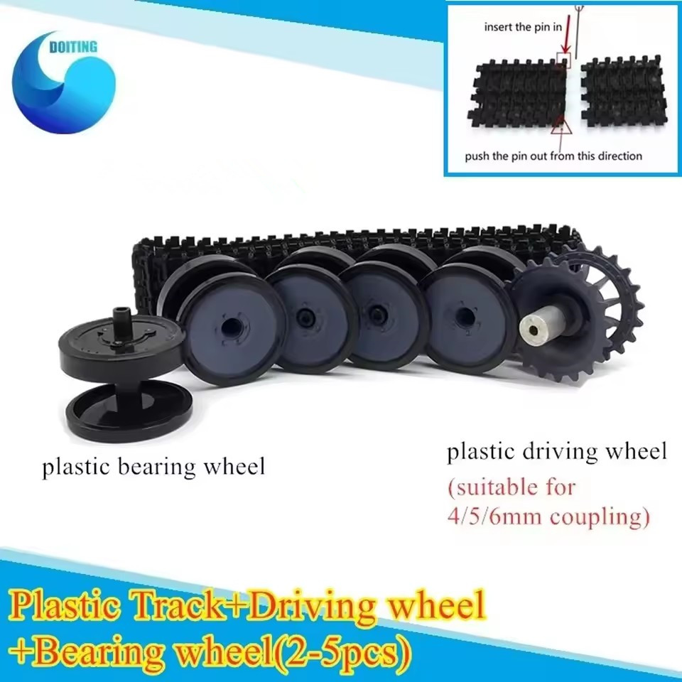 Tracked Robot Chassis - Plastik tekerlekler + plastik parça seti