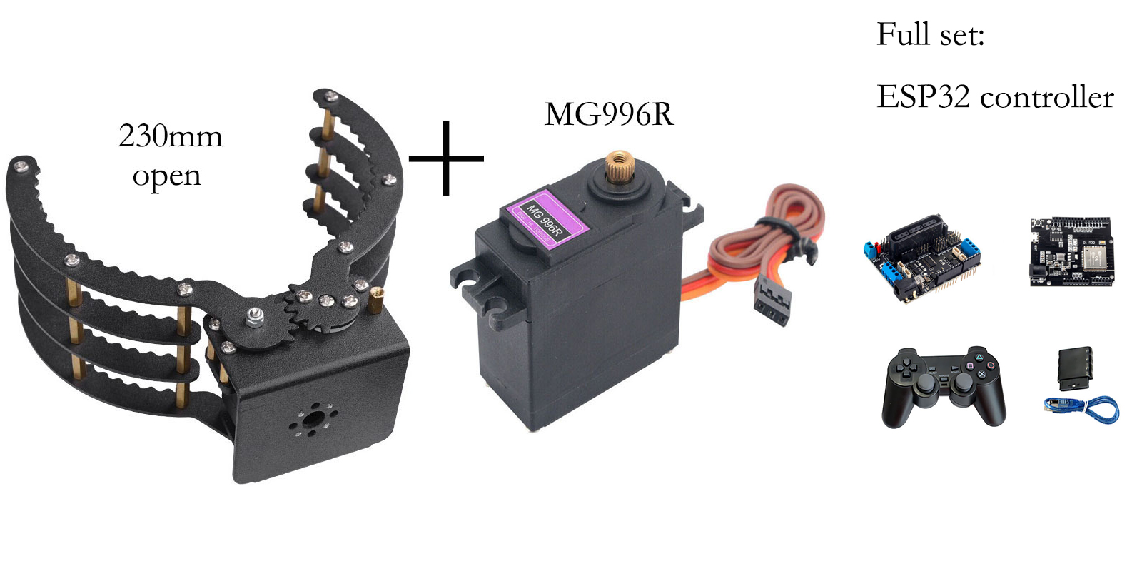 230 mm Açıklığa Sahip, MG996 D - Robot Gripper Claw incelemesi ve fiyatı